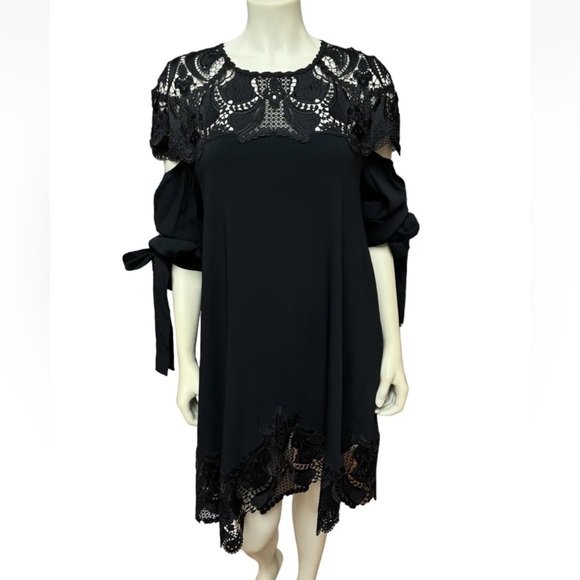 Jonathan Simkhai Dresses & Skirts - Jonathan Simkhai Women’s Sz 8 Black Lace Shift Long Sleeve Mini Dress